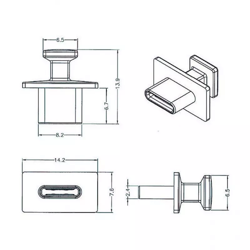 USB Type-C lizdo apsauginis dangtelis DeLOCK 64015