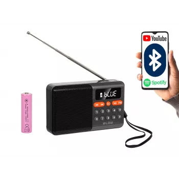 Nešiojamasis analoginis AM/FM Bluetooth radijas BLOW RA18 su FM imtuvu ir Bluetooth ryšiu