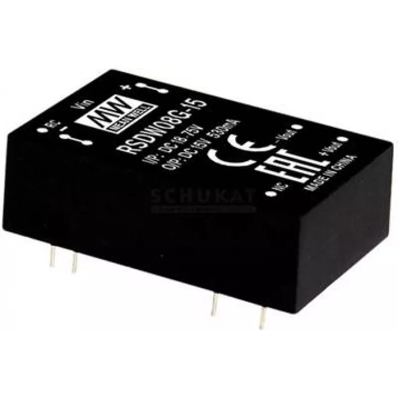 maitinimo adapteris mean well RDDW08F-05, išėjimas 5 V, 8 W, 0,8 A