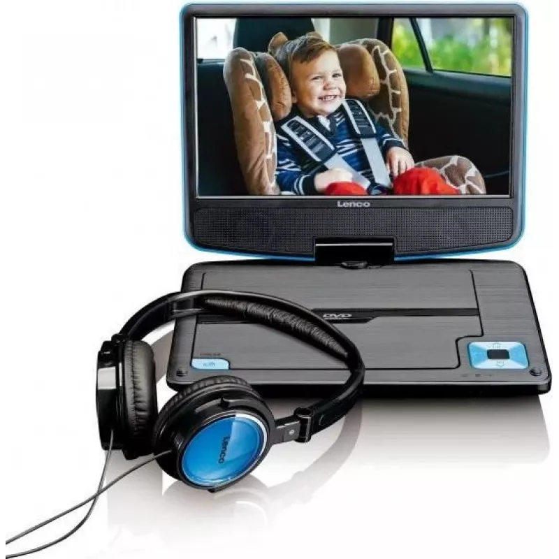 Lenco DVP-910 - DVD grotuvas - Nešiojamas - Ekranas: 22,9 cm (9 inch) - Mėlyna (DVP910BLAU)