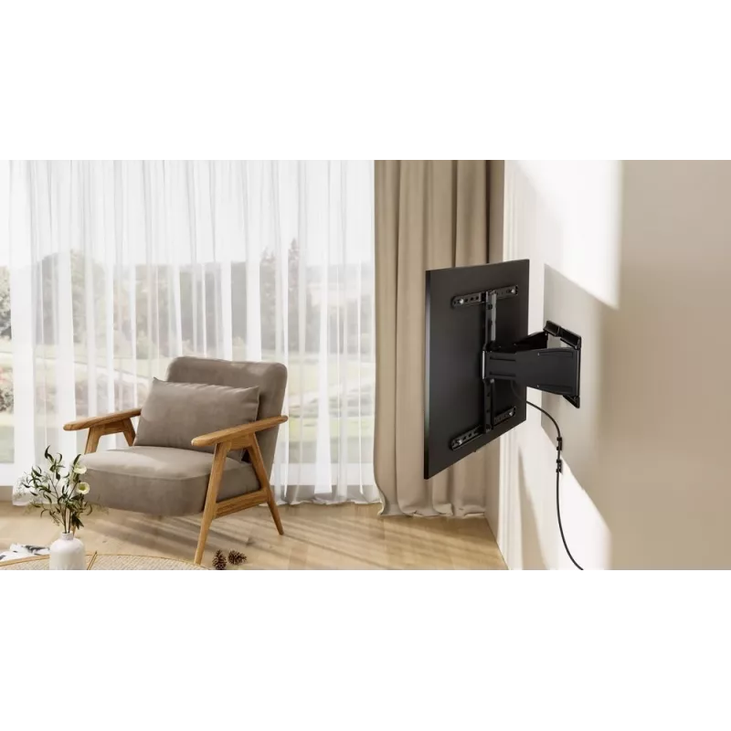 Viso judesio TV sieninis laikiklis GEMBIRD WM-90ST-02 43–90 colių ekranams, lankstus laikiklis, VESA 100x200–600x400, 50 kg talpa