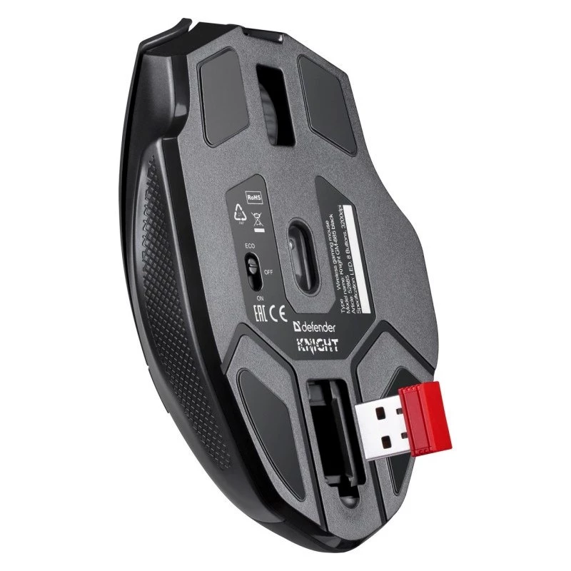 pelė DEFENDER GM-885 KNIGHT RF WIRELESS 3200dpi 8P Juoda