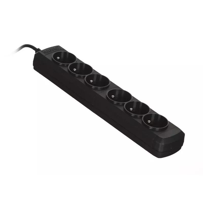 Maitinimo lizdas ActiveJet 6GNU - 3M - C, 6 lizdai, E tipas, 3 m kabelis, 10 A, juodas