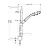 Hansgrohe Croma 100 dušo komplektas Vario 27772000 su 65 cm dušo strypu ir muiline