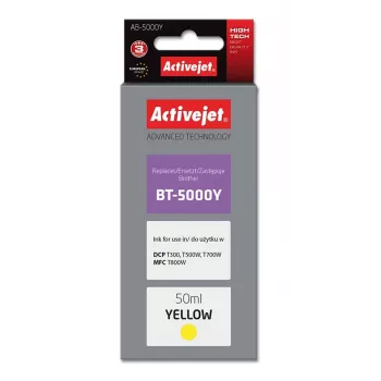 Rašalo buteliukas ActiveJet AB-5000Y geltonas, suderinamas su Brother, dažų pagrindu 50 ml, didelė (XL) išeiga