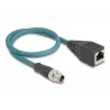 DeLOCK M12 adapterio kabelis X koduotas 8 kontaktų kištukas į RJ45 lizdą 50 cm