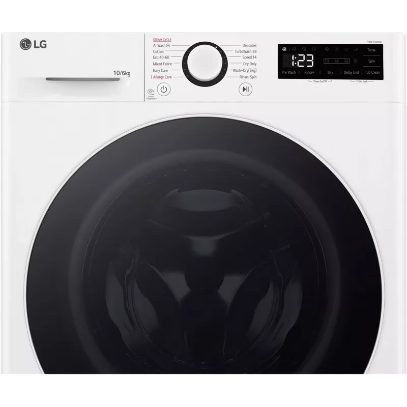 LG F4DR510S0W skalbimo mašina-džiovyklė 10 kg 1400 aps./min. balta
