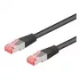 Wentronic Goobay CAT 6a komutacinis kabelis, S/FTP (PiMF), juodas, 7,5 m – LSZH be halogenų, varis (93853)