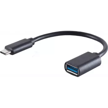 USB laidas S/CONN 13-30009 USB 3.2 Gen 1 0,1 m USB C USB A Juodas