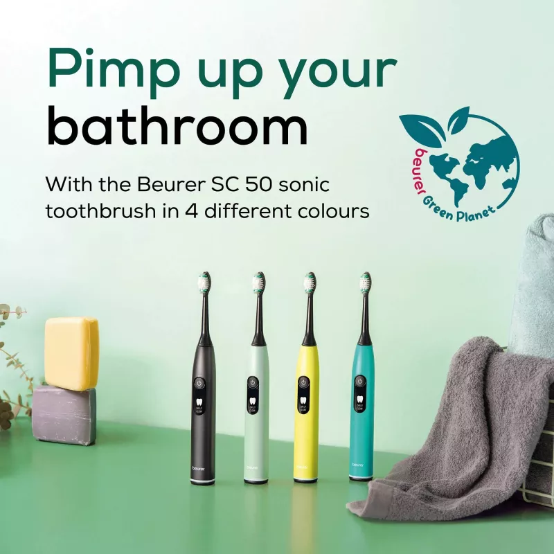 Elektrinis sonic dantų šepetėlis Beurer Splashy lemon SC50 SC50LEMON