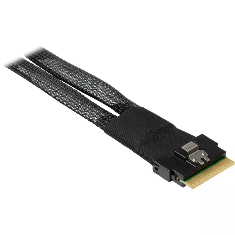 INTER-TECH kabelis SFF-8654-8i į 2× SFF-8654-4i, 70 cm vidinis atšakojamasis kabelis