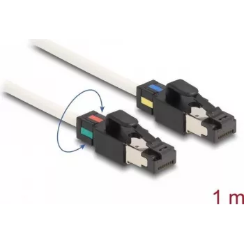DeLOCK tinklo kabelis RJ45 kištukas–kištukas Cat.6A S/FTP 1 m baltas