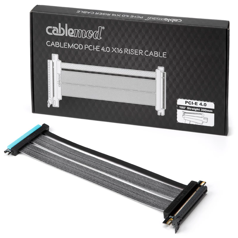 PCIe 4.0 pakylos kabelis CableMod CM-CAB-PC4S-30K-R — 30 cm