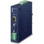 Planet pramoninis RS-232 -422 -485 į IP keitiklis - 1x COM - 1x 100Base-FX -SFP - 9-48VDC - -40-+75