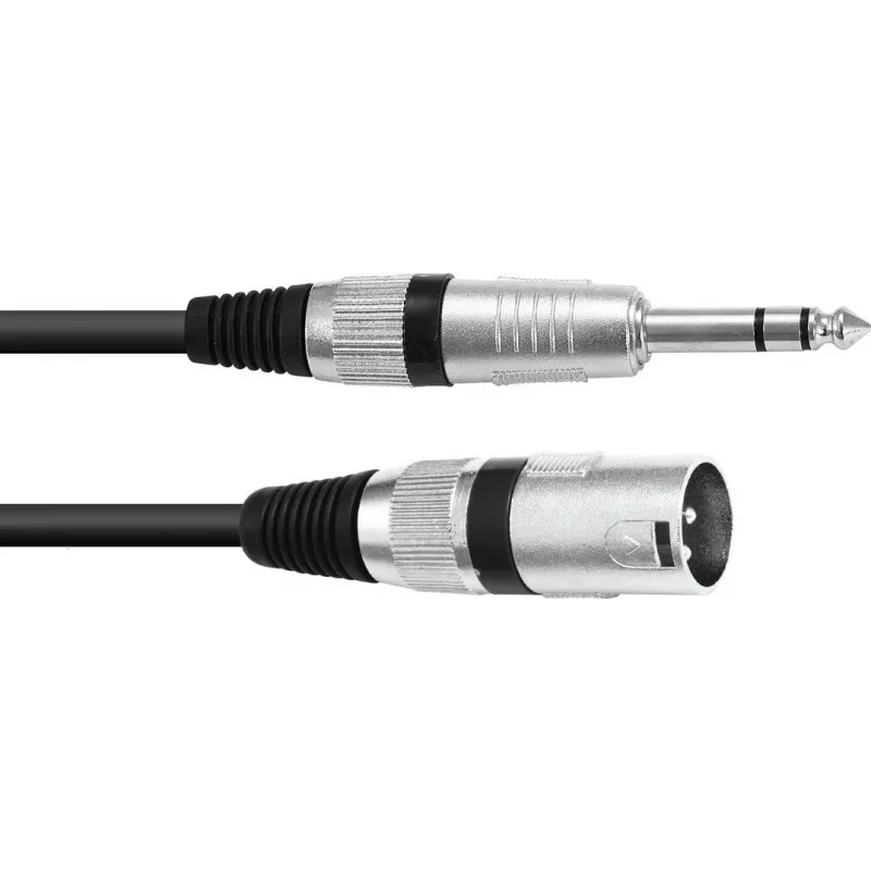 Adapterio kabelis XLR į 6,3 mm Omnitronic 30225195 — 1x XLR (kištukas) į 1x 6,3 mm lizdą