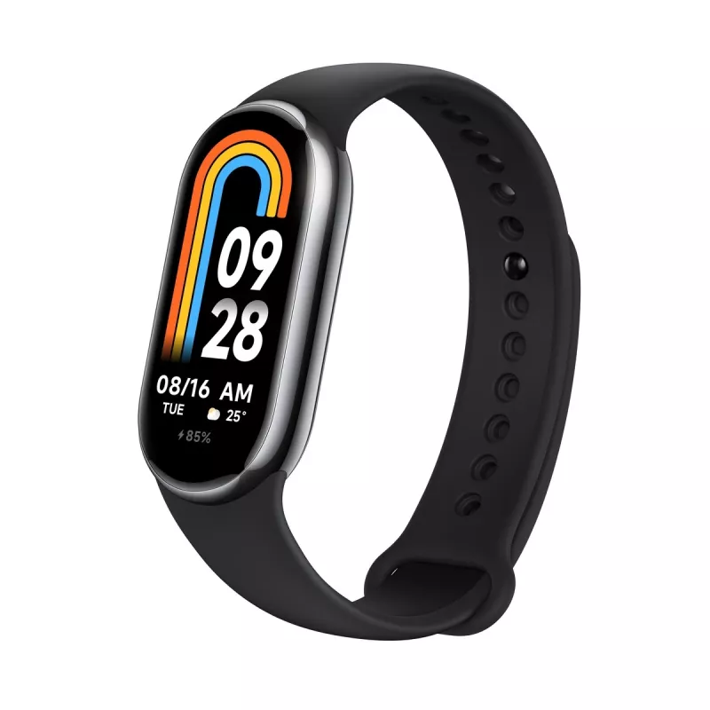 Xiaomi Smart Band 8 juoda, kūno rengybos stebėjimo įtaisas, Bluetooth 5.1, 190mAh, 1,62, 5 ATM, akselerometras, PPG jutiklis, giroskopas