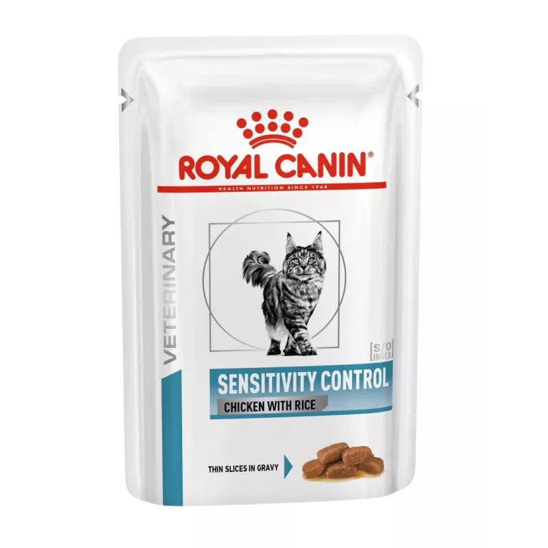 Šlapias kačių maistas Royal Canin Sensitivity Control Vištiena su ryžiais, suaugusioms katėms, 12 x 85 g, 79,4 % drėgmės