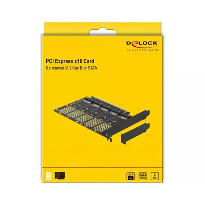 DeLOCK PCI Express x16 kortelė 5 vidiniams M.2 Key B / SATA lizdams