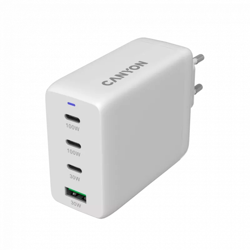 Canyon 100ACC didelės spartos universalus sieninis įkroviklis - 2xUSB-C 100W - 1xUSB-C 30W -