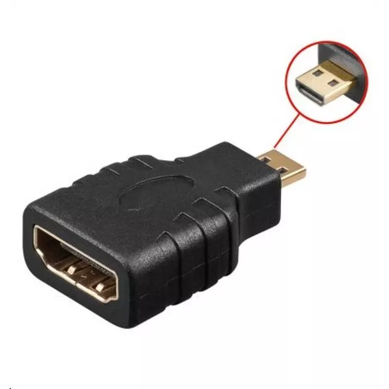 Microconnect HDM19F19MM kabelio jungties adapteris Micro HDMI į HDMI, juodas