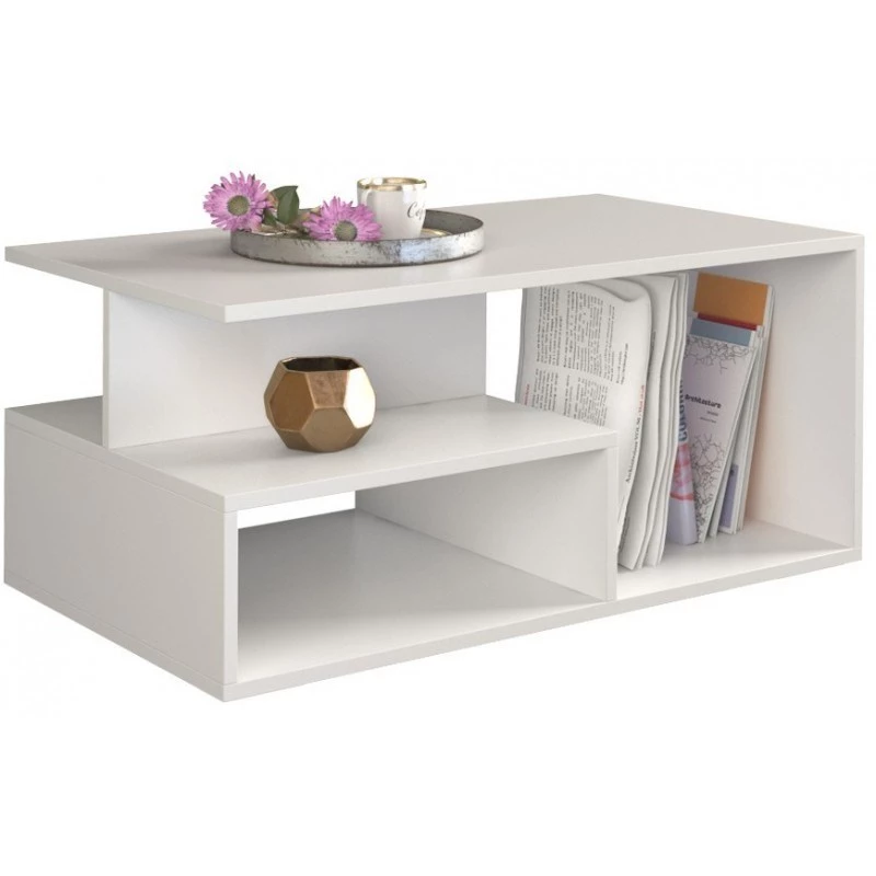 Topeshop PRIMA BIEL kavos / šoninis / galinis staliukas kavos staliukas laisvos formos 1 koja (-os)