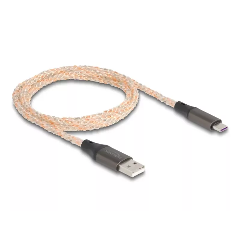 DeLOCK USB 2.0 laidas Type-A – USB Type-C RGB 1 m