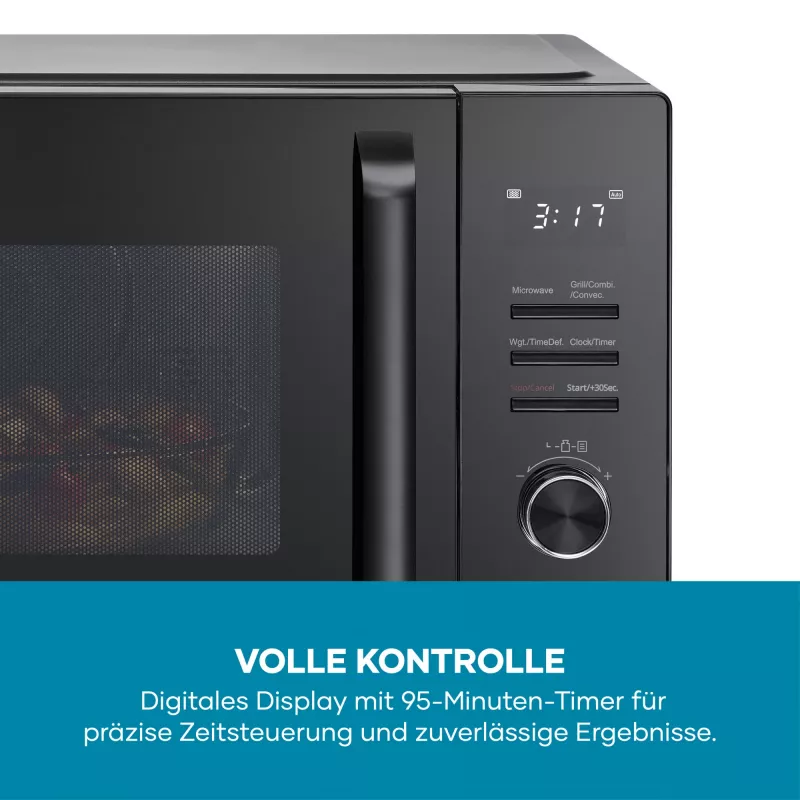 Kombinuota mikrobangų krosnelė SEVERIN MW 7798, pastatoma, 29 l, 900 W, juoda, 315 mm sukamoji lėkštė