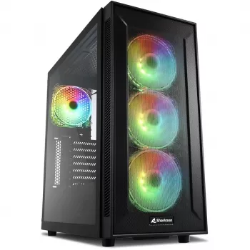 PC korpusas Sharkoon TG6M RGB Tower juoda