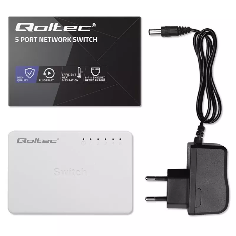 Tinklo komutatorius 5xRJ45 prievadas 100Mbps LAN