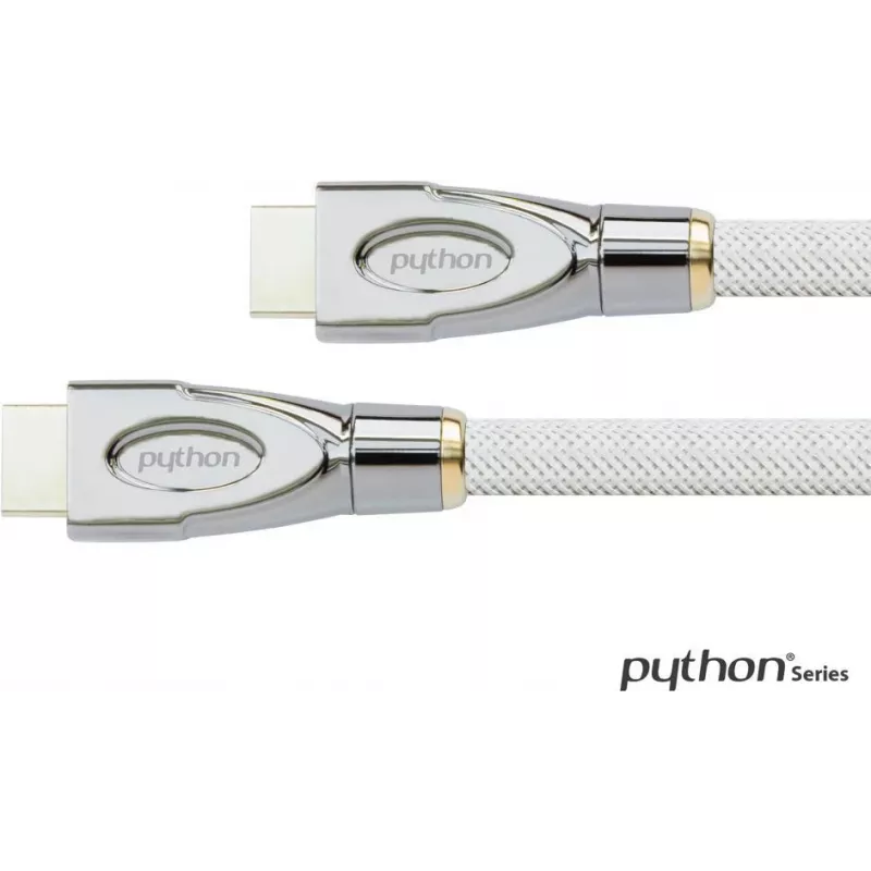 Jungiamasis laidas HDMI® 2.0 laidas 4K2K / UHD 60Hz, 24K paauksuoti kontaktai, OFC, nailoninė pynė baltas, 2m, PYTHON® serija (GC-M0163)