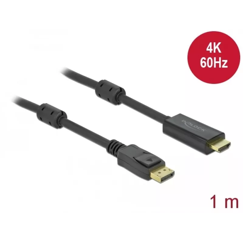 Laidas DeLOCK aktyvus DisplayPort 1.2 į HDMI 4K 60 Hz 1 m