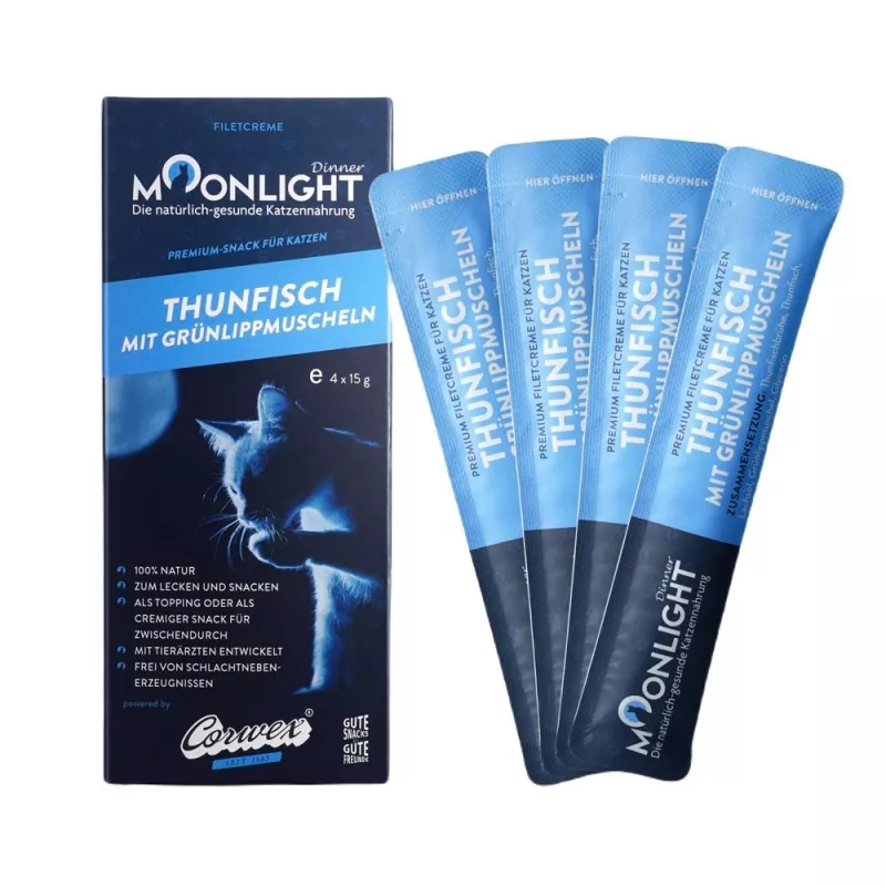MOONLIGHT Dinner Tunas su midijomis - skanėstai katėms - 4x15g