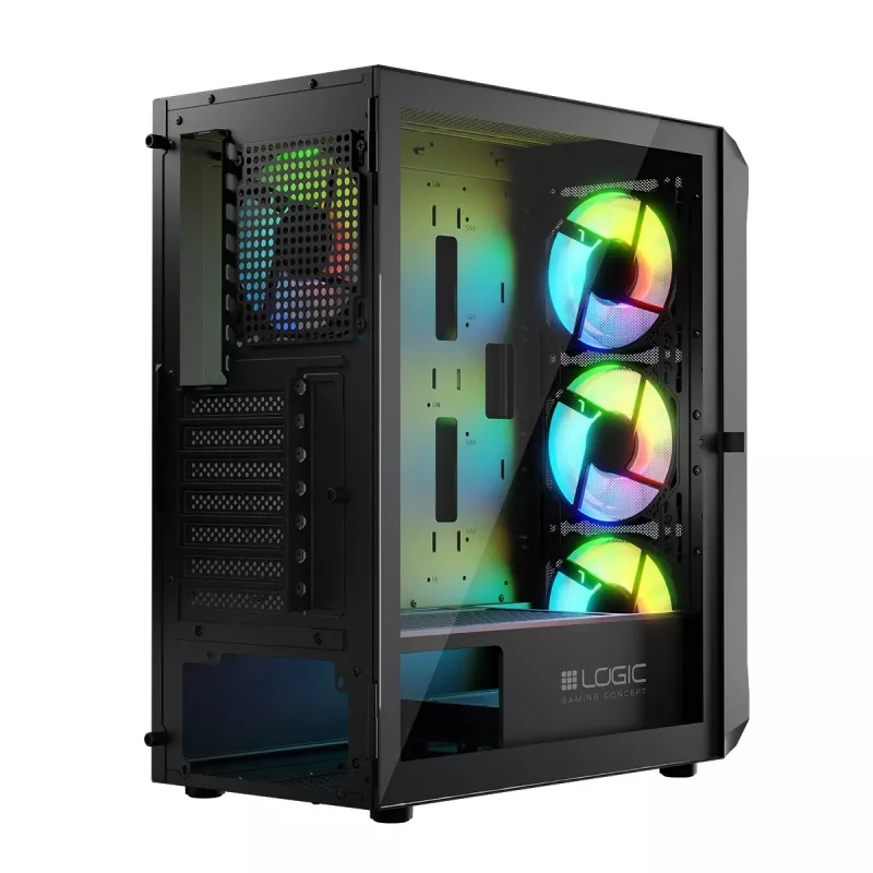 Kompiuterio korpusas Logic Concept Portos ARGB ATX juodas