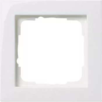 Jungiklio dangtelis Gira E2 baltas — termoplastinis, bevaržtis, 80,8×80,8×9,3 mm