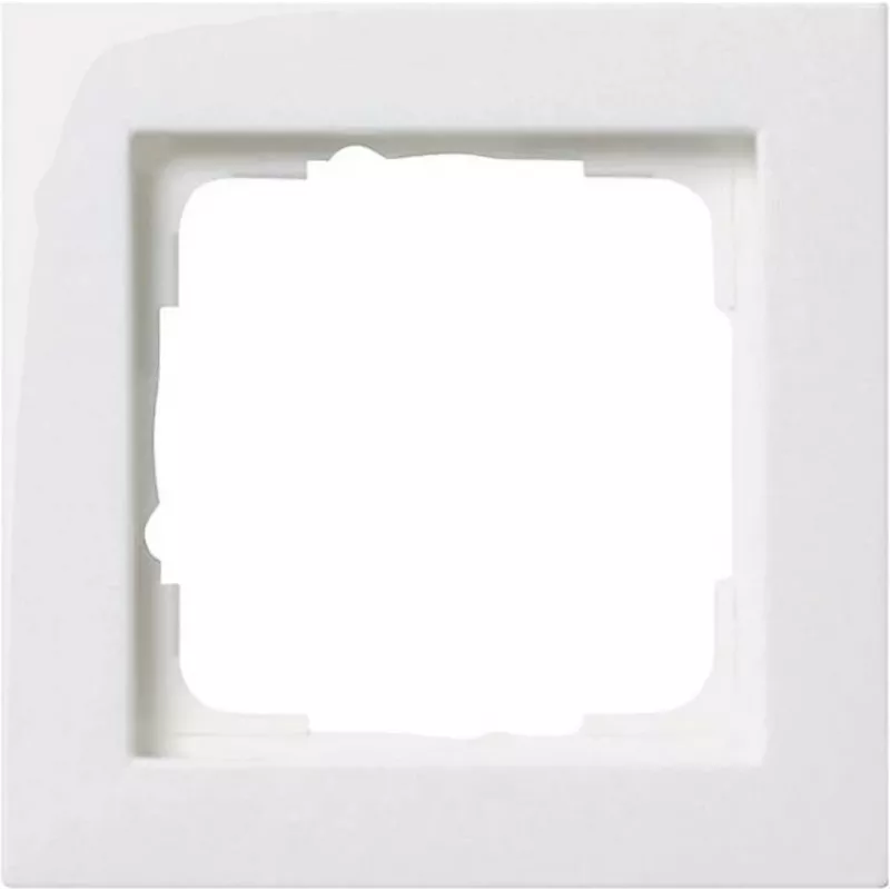 Jungiklio dangtelis Gira E2 baltas — termoplastinis, bevaržtis, 80,8×80,8×9,3 mm
