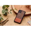 man and wood išmaniojo telefono dėklas, skirtas iPhone 11 Pro — rudas languotas raštas su juodu apvadu