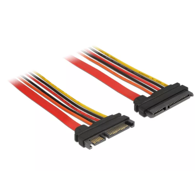 SATA kabelis DeLOCK 84917 0,1m SATA 22 kontaktų Oranžinis Raudonas Geltonas