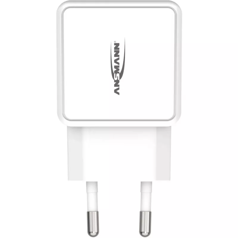 ANSMANN HC218PD - maitinimo blokas - 18 vatų - 3000 mA - PD, QC 3.0 - 2 išvesties prievadai (USB, USB-C) - balta (1001-0111)