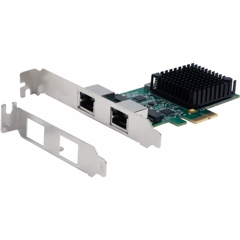 Tinklo adapteris Exsys EX-60112 PCIe 2,5 Gigabito, dviejų prievadų