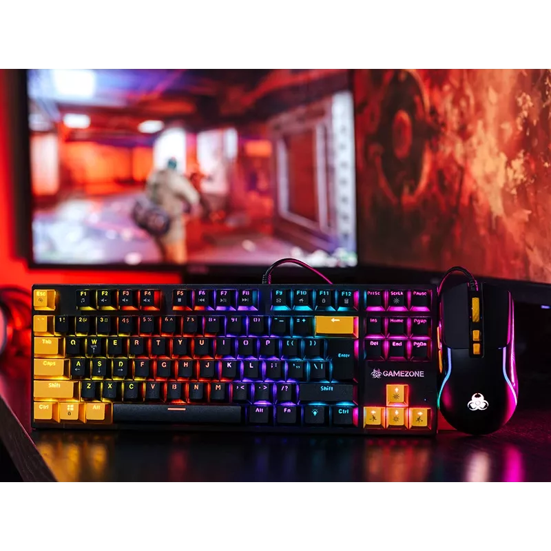 Tracer HORNET 87 klaviatūra Pelė įtraukta Žaidimų USB QWERTY anglų Juoda, Geltona