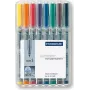 Marker Staedtler 311 WP8 8 vnt. Juoda Mėlyna Ruda Žalia Oranžinė Raudona Violetinė Geltona