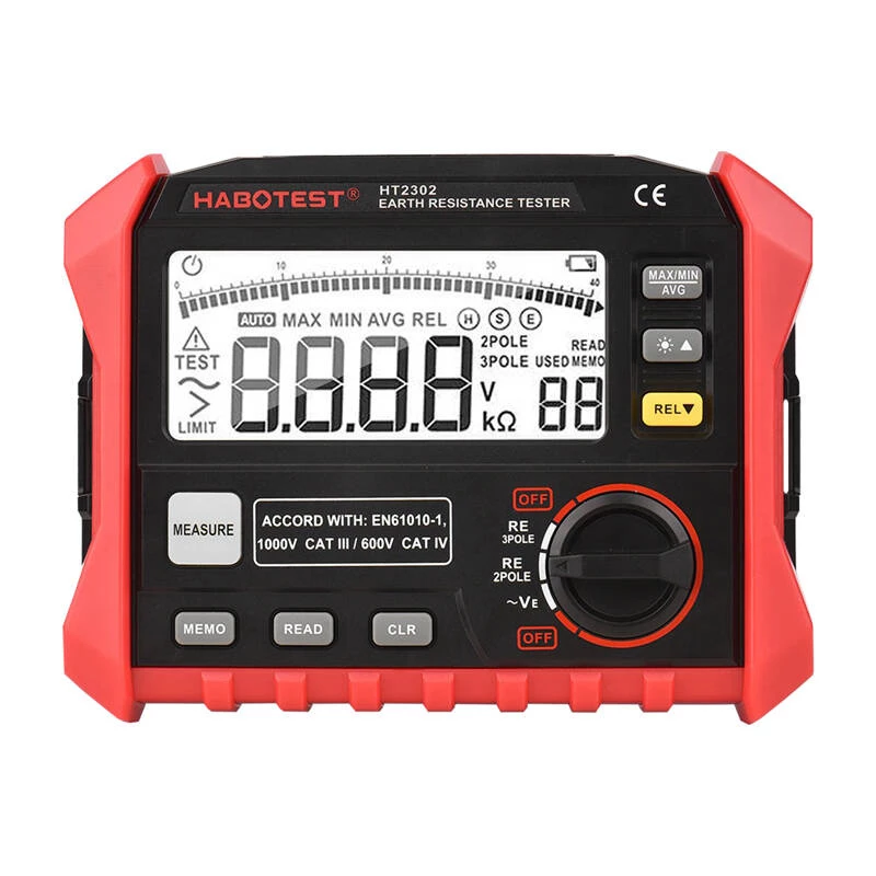 Habotest HT2302 skaitmeninis įžeminimo varžos matuoklis