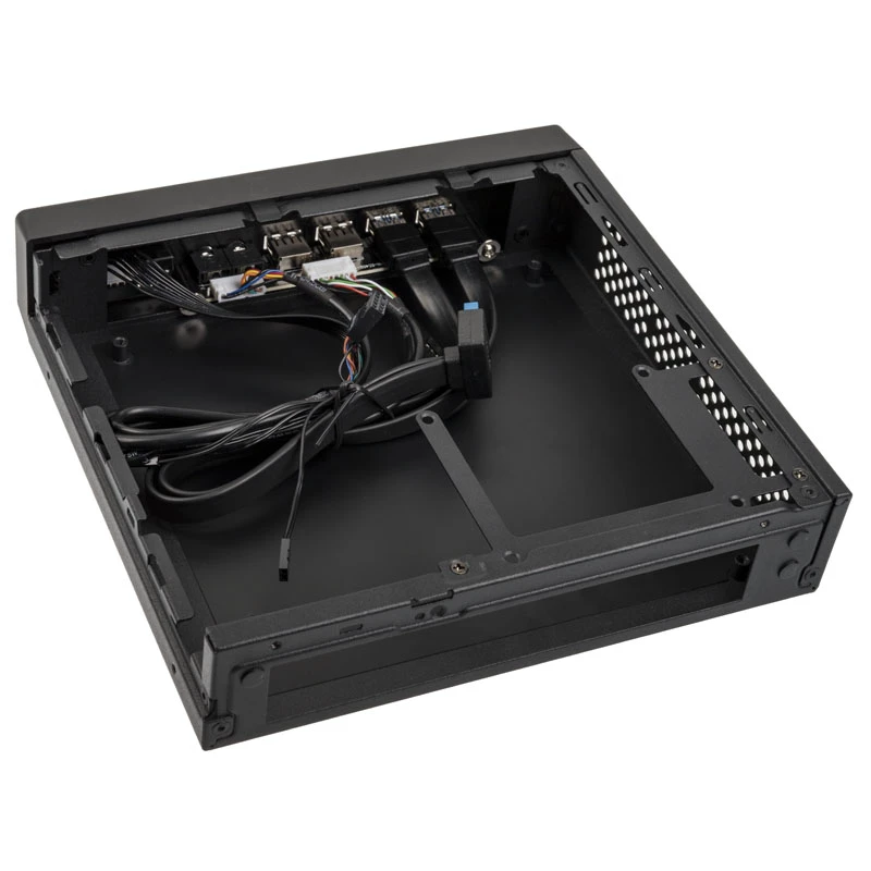 Akasa Cypher MX3 - Mini bokštas - PC - SGCC - Juodas - Plonas Mini-ITX - Kietasis diskas - Maitinimas (A-ITX38U3-M1B)