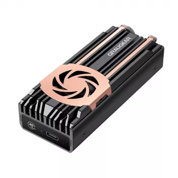 SSD korpusas GrauGear G-M2U4-40G-F — M.2, 1 diskas, USB4 Gen4, 40 Gbit/s, aliuminis, juodas
