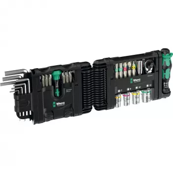 Įrankių rinkinys Wera Tool-Check Modular Set 1 – 50 dalių modulinis dirbtuvių rinkinys, įvairūs antgaliai ir lizdai