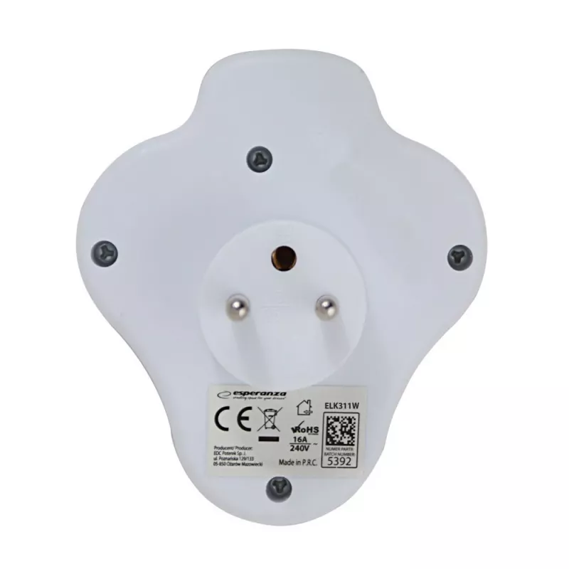 Esperanza ELK311W Elektrinis skirstytuvas 2 GN. USB-C USB-A ON. Baltas