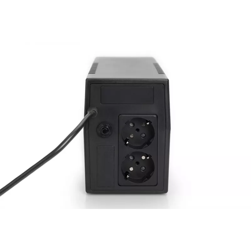 DIGITUS DN-170063-B linijinė-interaktyvi UPS 600 VA / 360 W, AVR, LCD, 2x F tipo lizdai, 7 Ah baterija