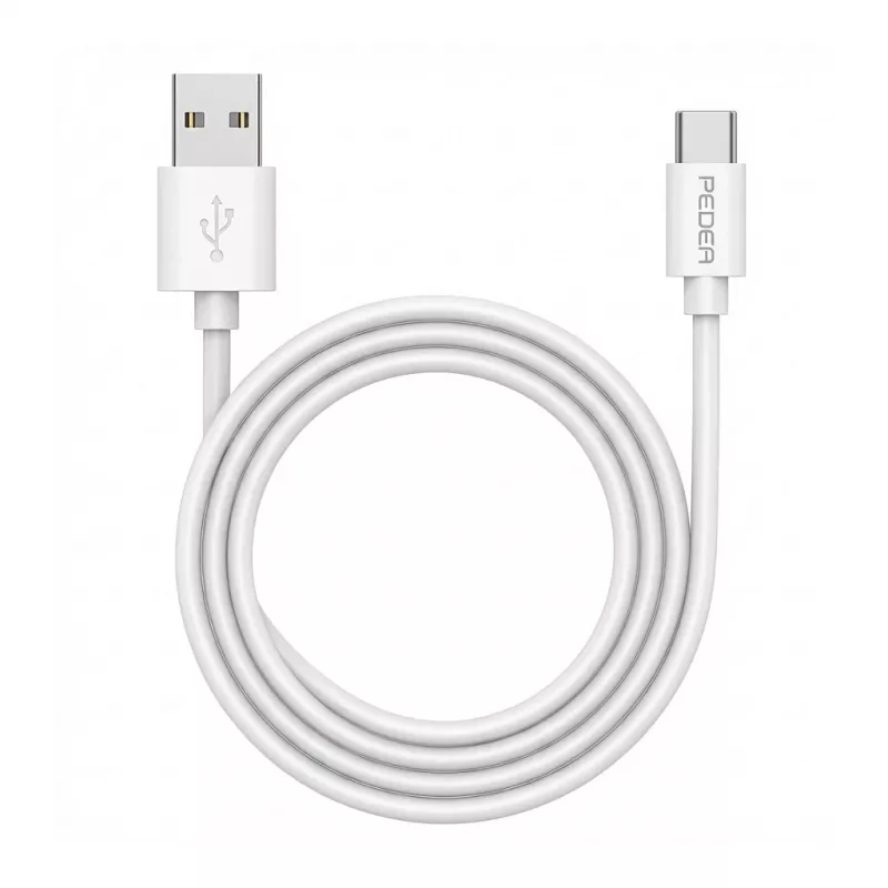 PEDEA greitojo įkrovimo ir duomenų laidas USB-A/USB-C®, 1 m, baltas (60040121)