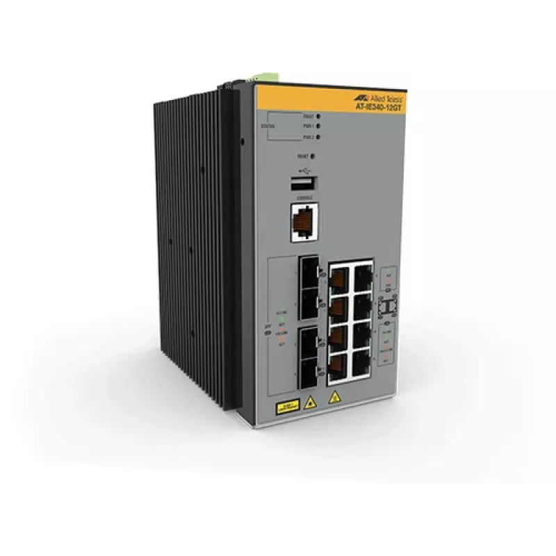 Allied Telesis AT-IE340-12GT-80 valdomas L3 Gigabit Ethernet (10/100/1000) pilkas