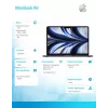 „MacBook Air“ 13,6 col. : M2 8/8, 16 GB, 256 GB – vidurnakčio mėlyna